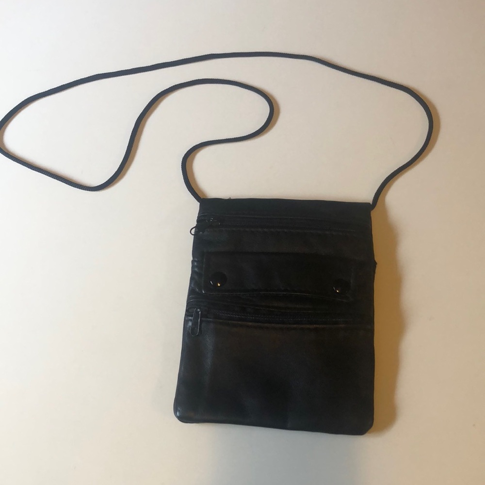 Leather small zippered crossbody